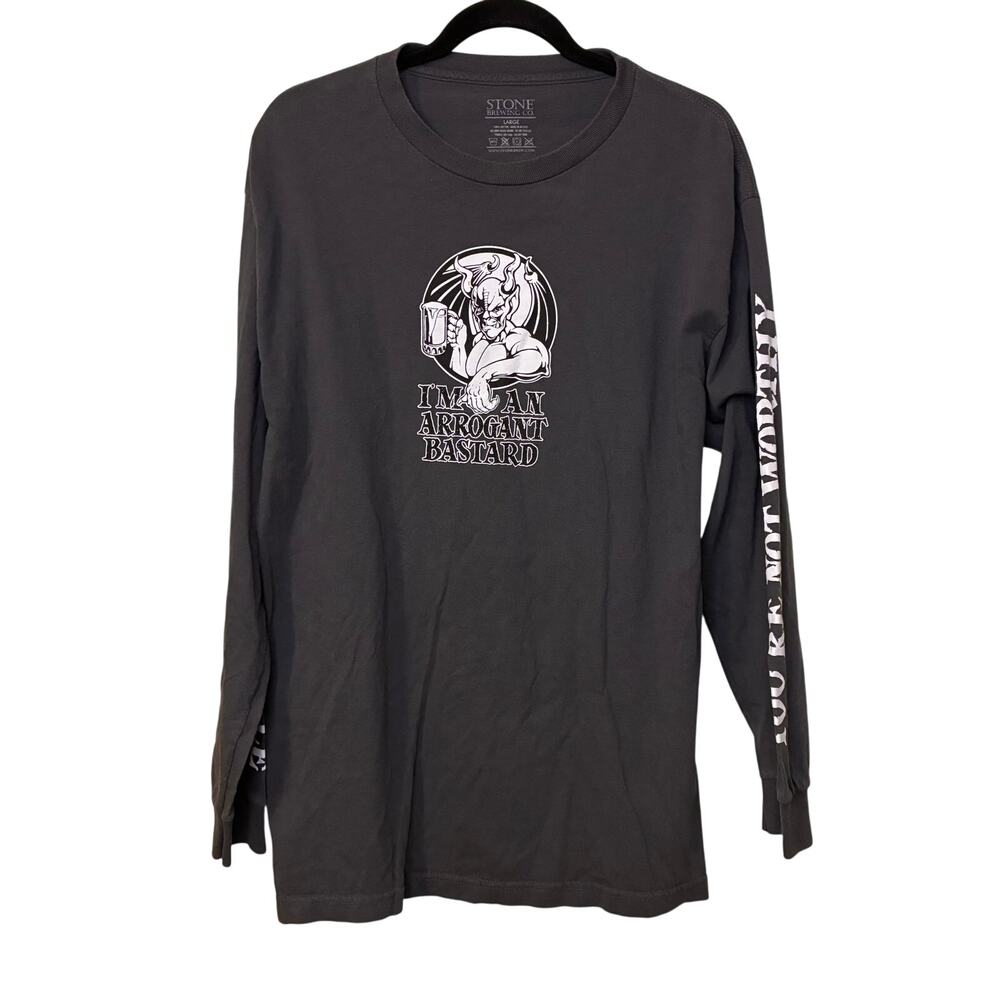 Stone Brewing Company California Long Sleeve Gray 100% Cotton Shirt US XL Beer